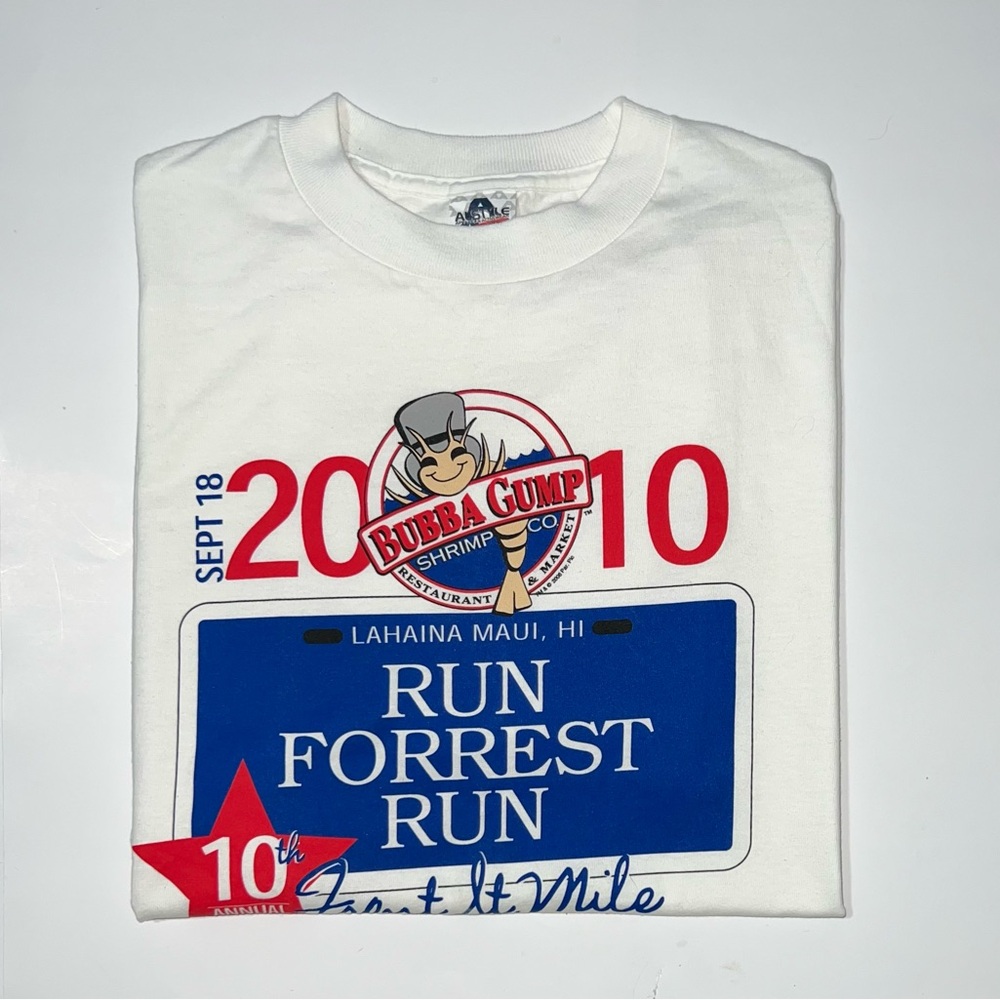 Vintage 2010 Bubba Gump Run Forest Run Marathon S/S Shirt Size Medium